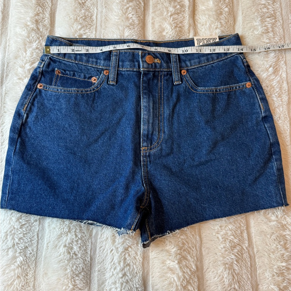 NWT PINK Victoria’s Secret high waisted denim jean short cut offs size 27